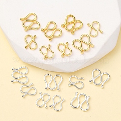 真鍮S字フック留め具20種類4個  ゴールデン＆シルバー  9x7~10x1mm  5個/スタイル&nbsp;KK-FS0001-59