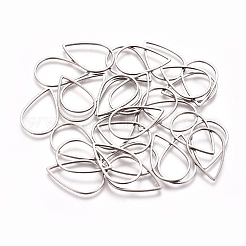304ステンレススチールリンクリング  ジュエリー作りのための  ティアドロップ  ステンレス鋼色  20x13x0.8mm  内径：18x11.5mm&nbsp;X-STAS-TAC0002-18-01P
