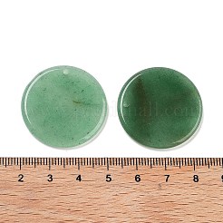 天然石グリーンアベンチュリンペンダント  ディスクチャーム  フラットラウンド  30x3mm  穴：1.6mm&nbsp;G-B077-03