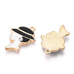 Alloy Enamel Rhinestone Pendants&nbsp;PALLOY-Q435-006-RS