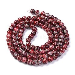Opaque Spray Painted Glass Beads Strands&nbsp;GLAA-WH0015-43E