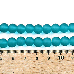 Frosted Transparent Glass Beads Strands&nbsp;GLAA-S031-8mm-37-01