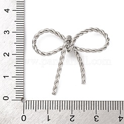 変色しない304ステンレススチールコネクタチャームリンク  ねじれた蝶結び  ステンレス鋼色  30x33.5x8mm  穴：13x9.5mm&nbsp;STAS-U018-04P-02