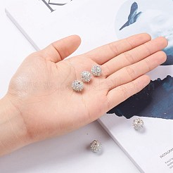 合金ラインストーンビーズ  グレードA  ラウンド  銀色のメッキ  クリスタルAB  10mm  穴：2mm&nbsp;X-RB-A034-10mm-A28S