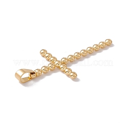 イオンプレーティング（IP）304ステンレスペンダント  クロスチャーム  ゴールドカラー  48x25x3mm  穴：4.5x6.5mm&nbsp;STAS-G279-06B-G