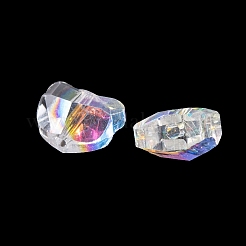 100個の電気メッキガラスビーズ  猫の形  多面カット  クリアAB  6x7x4.5mm  穴：1mm&nbsp;EGLA-P060-01A-AB01