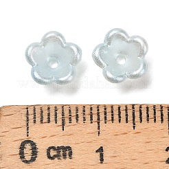 ABSプラスチックビーズキャップ  花  ライトシアン  8x8x4mm  穴：1.2mm&nbsp;KY-G034-01B