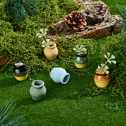 磁器の花瓶、ミニチュア植木鉢、装飾品  小道具の装飾を装ったマイクロランドスケープガーデンドールハウスアクセサリー  ミックスカラー  20.5~21.5x22.5~23.5mm  内径：10.5~11.5mm&nbsp;AJEW-GF0014-03