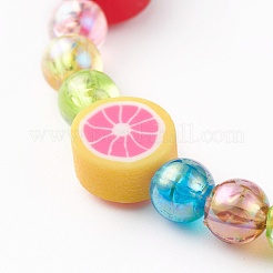 Handmade Polymer Clay Beads Stretch Bracelets for Kids&nbsp;BJEW-JB06326-02