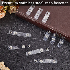 PVC IDバッジホルダーストラップ50個  アイロンスナップとアイレット付き  長方形  70x12x2.5mm&nbsp;FIND-CP0003-14C