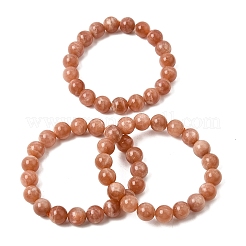 10MM Natural Sunstone Round Beaded Stretch Bracelets for Women&nbsp;GG-CBA3F02-11B