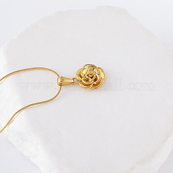 3Pcs Elegant Stainless Steel Rose Pendant Necklaces for Women&nbsp;QZ9315
