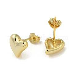 女性用スターリングシルバースタッドピアス925個  heatr  ゴールドカラー  8.5x7.5mm&nbsp;EJEW-E307-11G