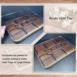 木工用長方形 9 ポケット アクリル トレイ ルーター テンプレート  DIY木工ツール  透明  285x380x4mm&nbsp;FIND-WH0420-59