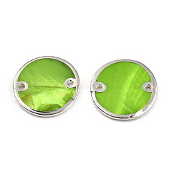 Spray Painted Natural Freshwater Shell Connector Charms&nbsp;SHEL-N026-219