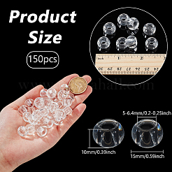 ガラスヨーロピアンビーズ  大穴ビーズ  ロンデル  透明  15x10mm  穴：5~6.4mm  150pc&nbsp;FIND-NB0005-40A