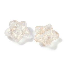 透明スプレーペイントガラスビーズ  ちょう結びに主演  古いレース  14x15x7mm  穴：1.2mm&nbsp;X1-GLAA-H035-02E