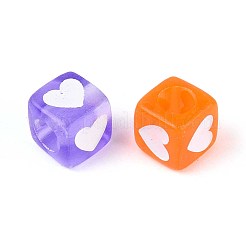 Spray Painted Transparent Acrylic Beads&nbsp;OACR-N140-02