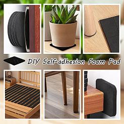 DIY自己接着フォームパッド  フォームクッション  スクウェア  ブラック  98x100x6mm&nbsp;AJEW-WH0596-224B