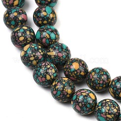 天然石瑪瑙ビーズ連売り  ラウンド  染め  カラフル  12mm  穴：1mm  約33個/連  15.55''（39.5センチメートル）&nbsp;G-U030-C01-12mm