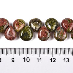 天然マルチカラー瑪瑙ビーズ連売り  ティアドロップ  トップ掘削  12~12.5x10~11x5~5.5mm  穴：1~1.2mm  約33個/連  8.86~10.2''（22.5~25.5センチメートル）&nbsp;G-T138-127