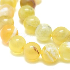天然石イエローオパールビーズ連売り  ラウンド  グレードAB  8mm  穴：0.8mm  約50個/連  15.55インチ（39.5cm）&nbsp;G-F674-07AB-8mm