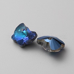 ファクトガラスペンダント  蝶のチャーム  ブルー  7.5x10x5mm  穴：1.2mm&nbsp;LS-GLAA-WH0031-59A-04