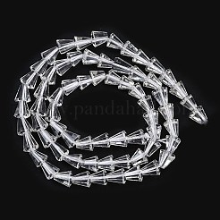 天然石クオーツクリスタルビーズ連売り  ロッククリスタルコーンビーズ  5.5x6mm  穴：1mm  約66個/連  15.75''（40センチメートル）&nbsp;G-G162-C01-01