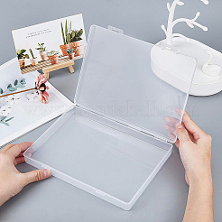 クリアプラスチックビーズ収納ケース  ヒンジ付き蓋付き  ビーズなど  長方形  透明  22.5x16.5x3.3cm&nbsp;CON-BC0006-06B