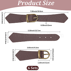 6 Sets PU Leather Toggle Buckles&nbsp;FIND-CL0002-15B