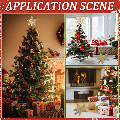 4Pcs 4 Styles Star Plastic Christmas Tree Topper Ornaments&nbsp;AJEW-CN0002-76