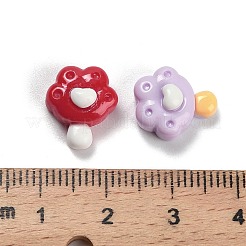 不透明樹脂デコデンカボション  足跡型アイスクリーム  ミックスカラー  12.5x11x7mm&nbsp;RESI-I338-05