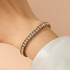 304 Stainless Steel Rhinestone Cup Chain Bracelets for Woman&nbsp;PW-WG34DD3-02