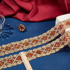 10 Yards Polyester Lace Ribbon with Paillette&nbsp;OCOR-WH0090-050A