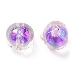 UVメッキレインボー虹色アクリルビーズ  ツートンカラーの二層ビーズ  フルーツ  ミディアム蘭  16x15.5x16.5mm  穴：3.5mm&nbsp;OACR-A014-02B