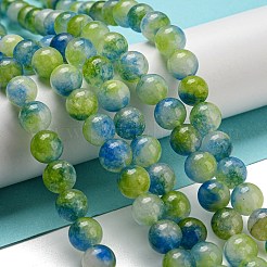 天然染め黄玉数珠  ラウンド  オリーブドラブ  8.5mm  穴：1mm  約46個/連  14.96''（38センチメートル）&nbsp;G-Q160-A01-01B