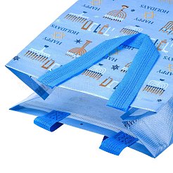 Hanukkah Theme Non-Woven Reusable Folding Gift Bags with Handle&nbsp;ABAG-NH0001-01C