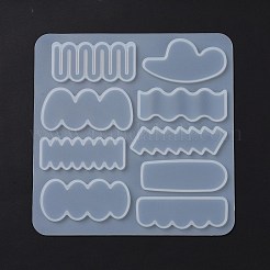 ヘアクリップ用のDIY不規則な形のカボションシリコーン金型  レジン型  UVレジン用  エポキシ樹脂工芸品作り  ホワイト  137x135x3mm  内径：13~29x51~62mm&nbsp;LS-DIY-L069-01C