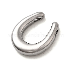 304ステンレスペンダント  馬蹄チャーム  ステンレス鋼色  16x14x3.5mm  穴：2x1.5mm&nbsp;STAS-B103-03P