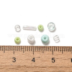 ガラスシードビーズ20g  混合図形  DIY ネックレス ブレスレット アクセサリー  淡いターコイズ  2.5~7.5x2~4.5x2~4.5mm  穴：0.8~1.4mm&nbsp;DIY-U007-01C