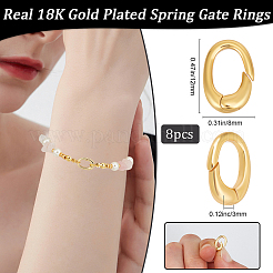 8Pcs Rack Plating Brass Spring Gate Rings&nbsp;KK-BBC0014-14