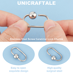 6Pcs 304 Stainless Steel Screw Carabiner Lock Charms&nbsp;STAS-UN0060-18