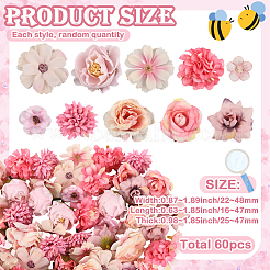 60Pcs Cloth Flower&nbsp;DIY-SP0005-73E