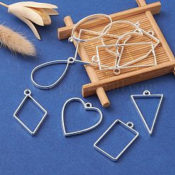 10Pcs Alloy Open Back Bezel Pendants&nbsp;PALLOY-YWC0002-02S