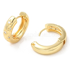 Clear Cubic Zirconia Star Hoop Earrings&nbsp;LS-EJEW-C022-04G
