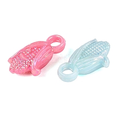 不透明なプラスチックのペンダント  笑顔のトウモロコシのチャーム  ABカラーメッキ  ミックスカラー  20x10.5x6mm  穴：3mm  約1000個/500g&nbsp;KY-Q010-02