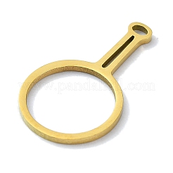 304ステンレスペンダント  レーザー切断  リングチャーム  ゴールドカラー  20.5x12x1mm  穴：1mm&nbsp;STAS-C097-20G