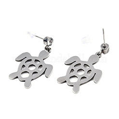 201 Stainless Steel Dangle Stud Earrings&nbsp;EJEW-T008-JN751