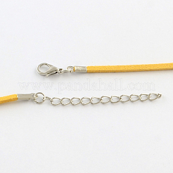 2mm Faux Suede Cord Necklace Making with Iron Chains & Lobster Claw Clasps&nbsp;NCOR-R029-M