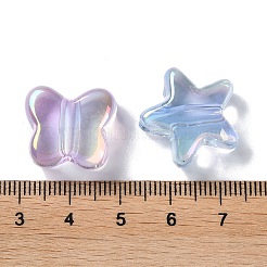 UVメッキ透明アクリルビーズ  混合図形  ミックスカラー  16.5~19.5x18~20x8.5~9mm  穴：2mm&nbsp;PACR-C007-08